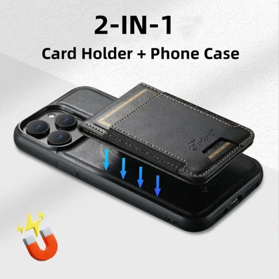 适用于iPhone系列的二合一可拆卸钱包式手机壳