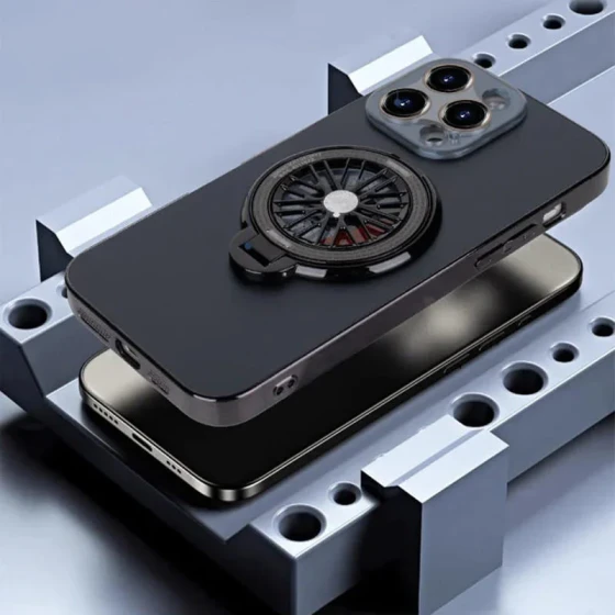 适用于iPhone的磁吸磨砂手机壳带支架